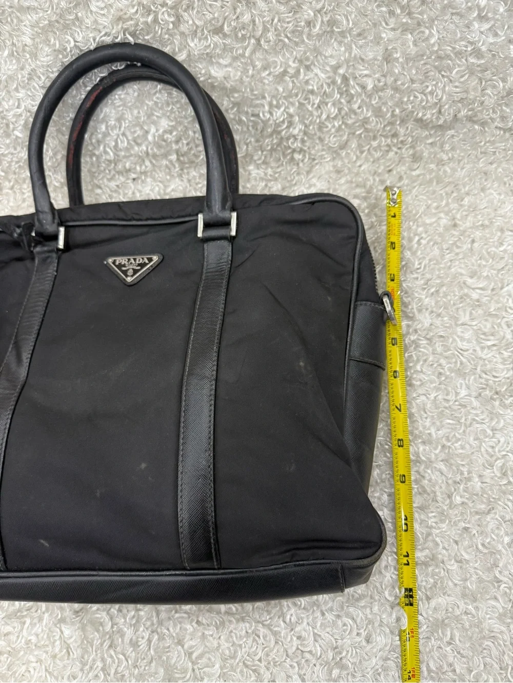 PRADA - Black Nylon Leather Business Bag
